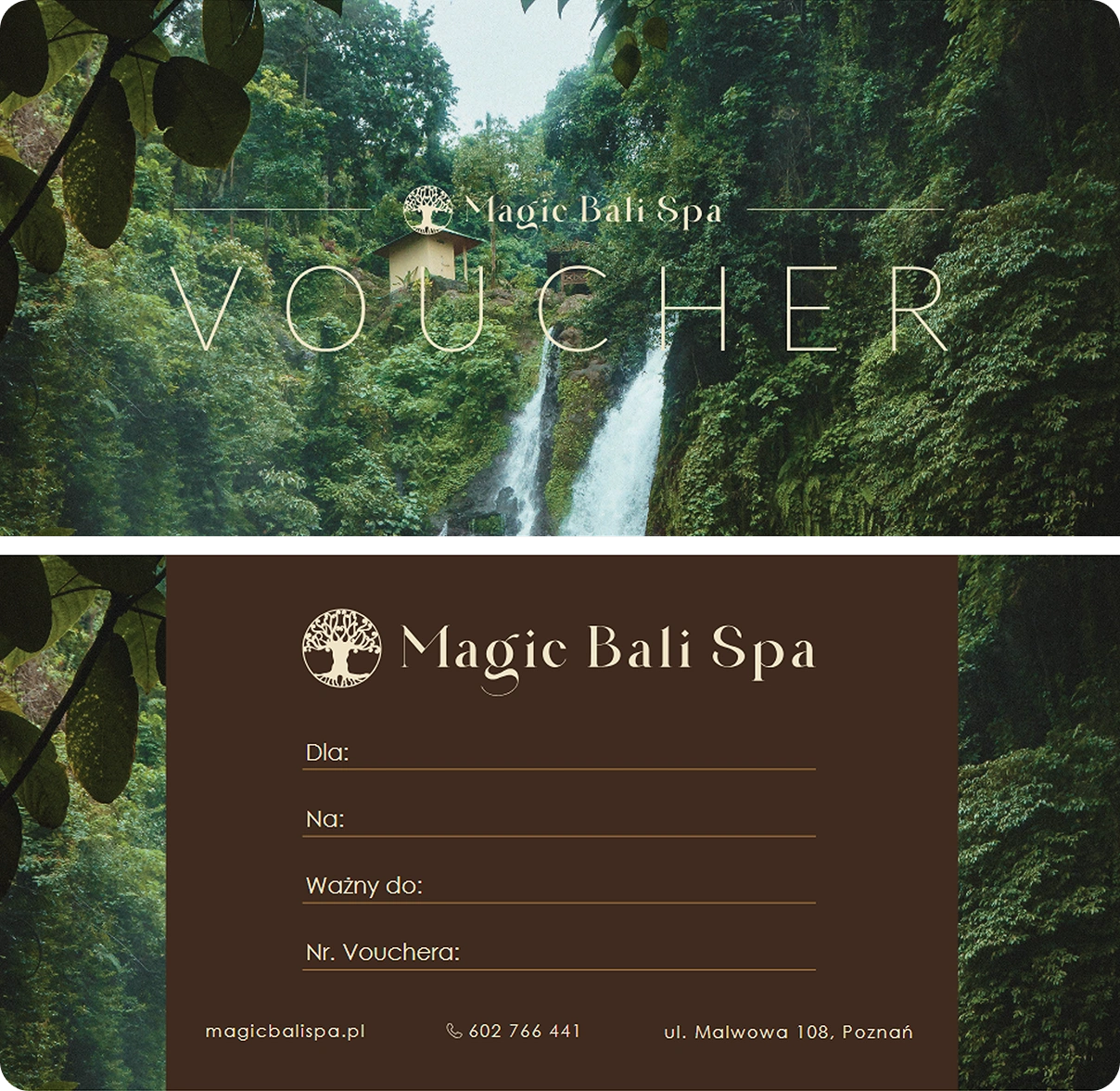 Voucher Magic Bali Spa – przód i tył